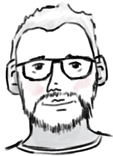 A hand-drawn self portrait.